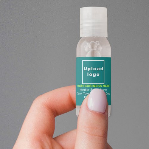 Teal Green Business Brand on Hand Sanitizer