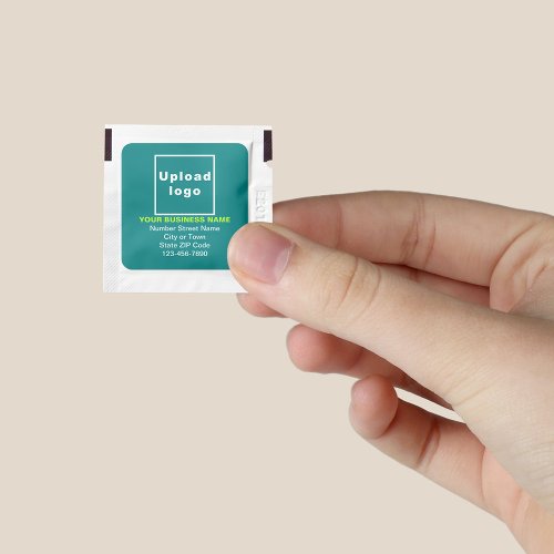 Teal Green Business Brand on Hand Sanitizer Packet