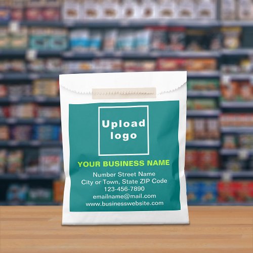 Teal Green Business Brand on Paper Bag