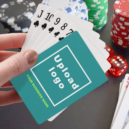 Teal Green Business Brand on Playing Cards