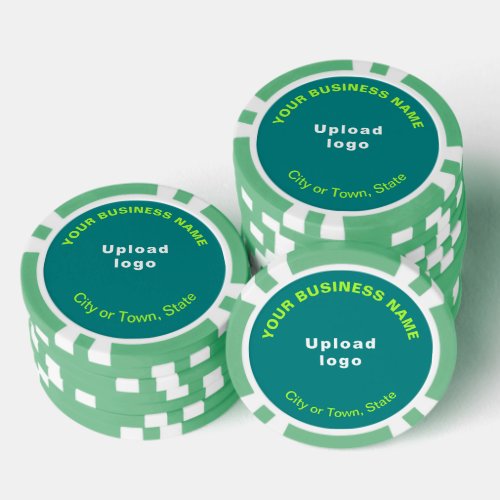 Teal Green Business Brand on Poker Chips