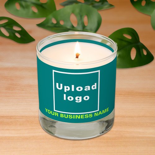 Teal Green Business Brand on Scented Candle