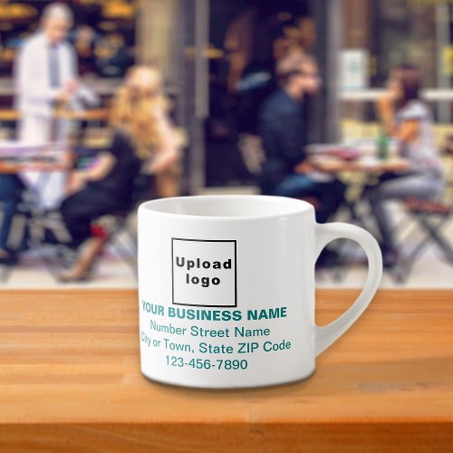 Teal Green Business Brand Texts on Espresso Mug