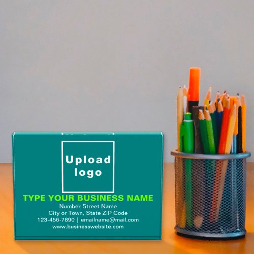 Teal Green Business Rectangle Acrylic Block