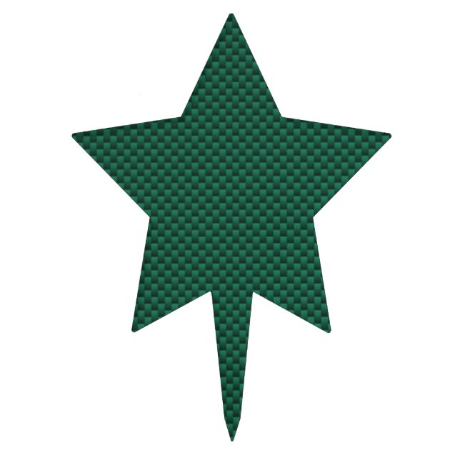 Teal Green Carbon Fiber Print Cake Topper (Front)