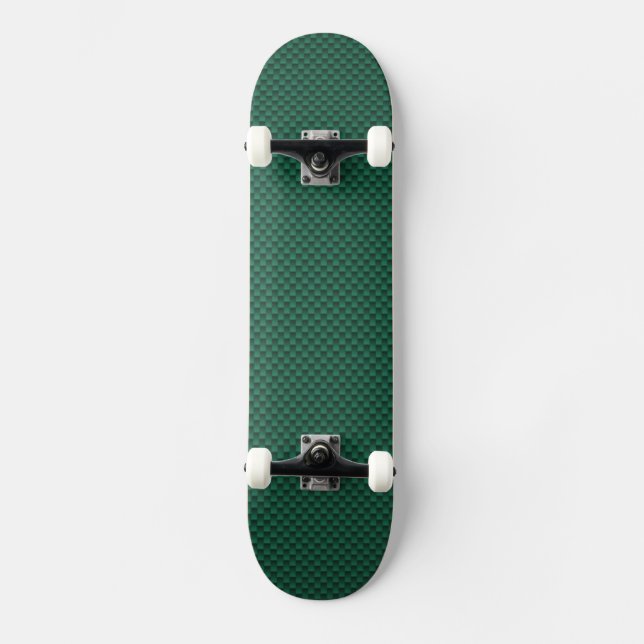 Teal Green Carbon Fiber Print Skateboard (Front)