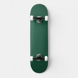 Teal Green Carbon Fiber Print Skateboard Deck