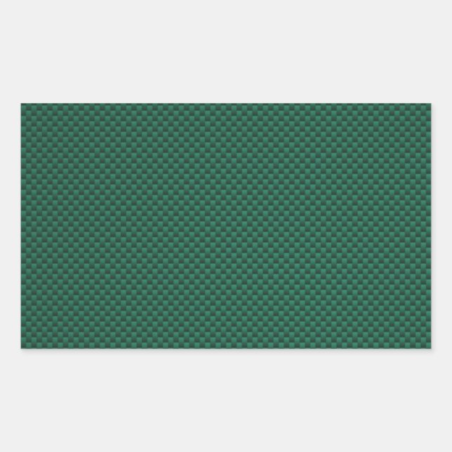 Teal Green Carbon Fiber Style Print Rectangular Sticker (Front)