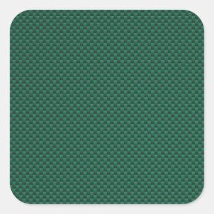 Teal Green Carbon Fiber Style Print Square Sticker