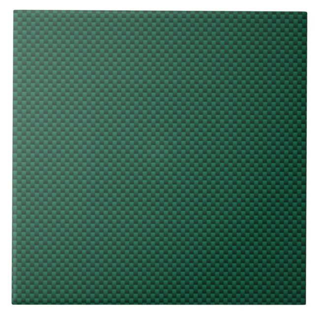 Teal Green Carbon Fiber Style Print Tile (Front)