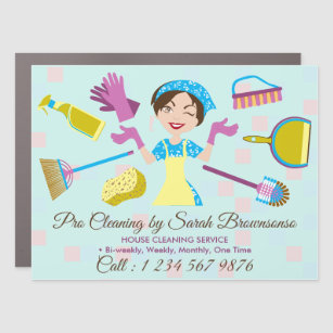 Teal Green Cleaning Services Washing Tile Wall Car Magnet