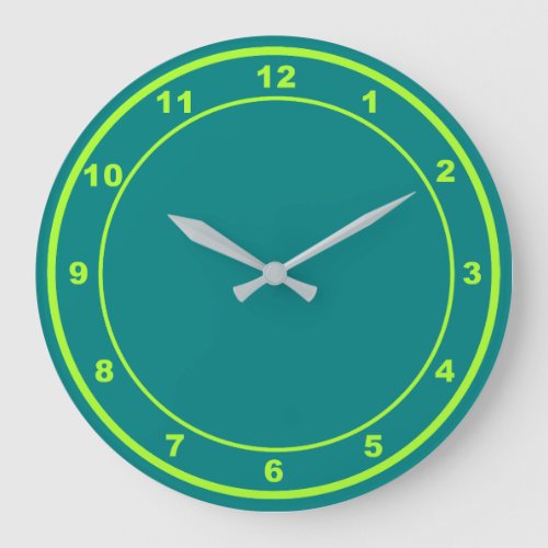 Teal Green Color Round Shape Acrylic Wall Clock