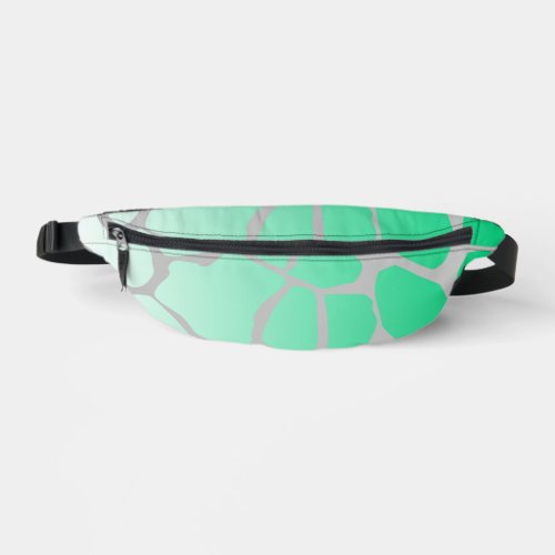 teal green cowprint fanny pack