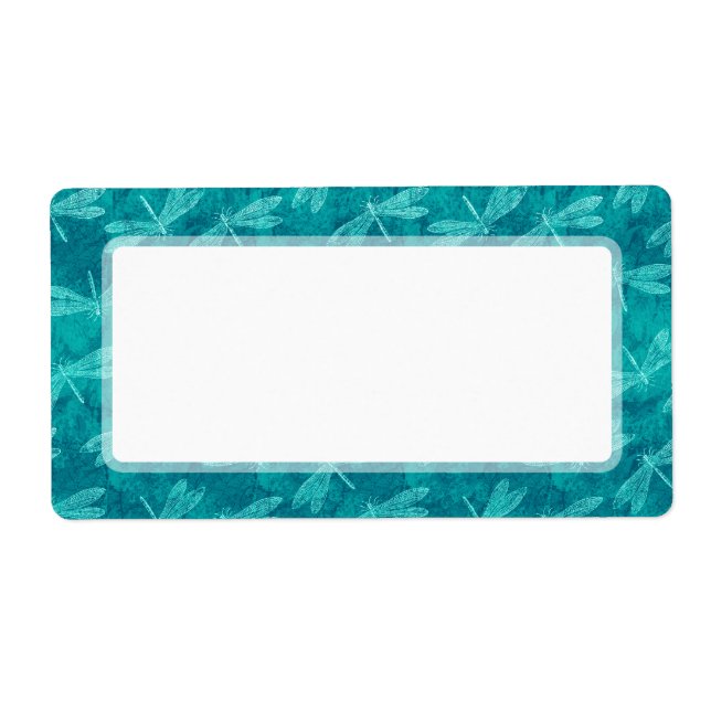 Teal Green Dragonfly Dance Nature Lover Label (Front)