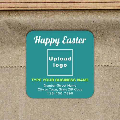 Teal Green Easter Business Square Sticker