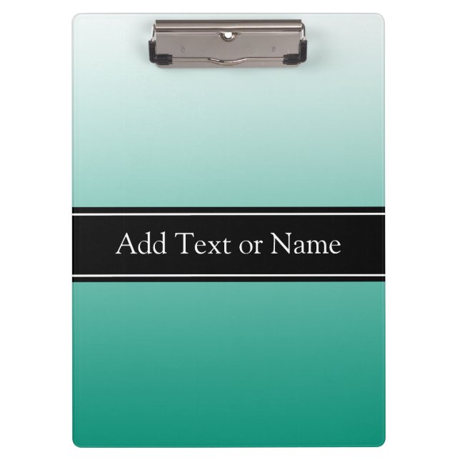 Teal Green  Faded  Personalized Clipboard (Front)