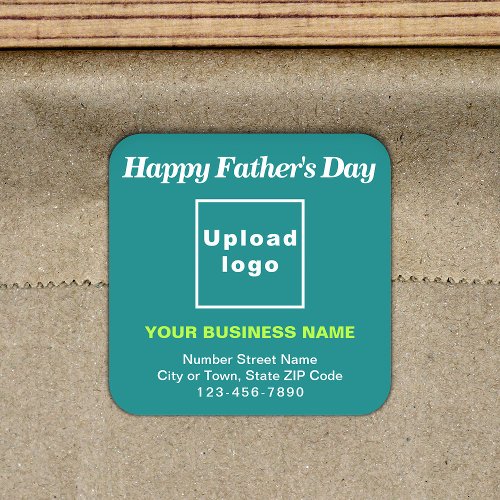 Teal Green Fatherâs Day Business Square Sticker