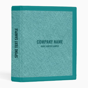 Teal Green Faux linen texture Mini Binder