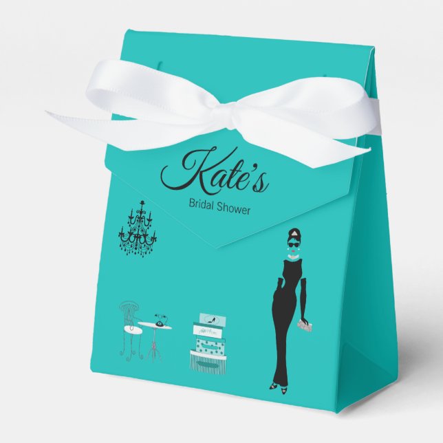Teal Green Favor Bags Favor Boxes (Front Side)