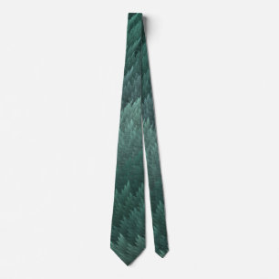 Teal Green Feather Pattern Tie