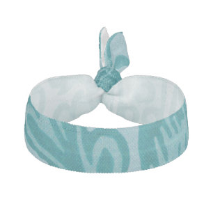 Teal Green Floral Botanical Elastic Hair Tie