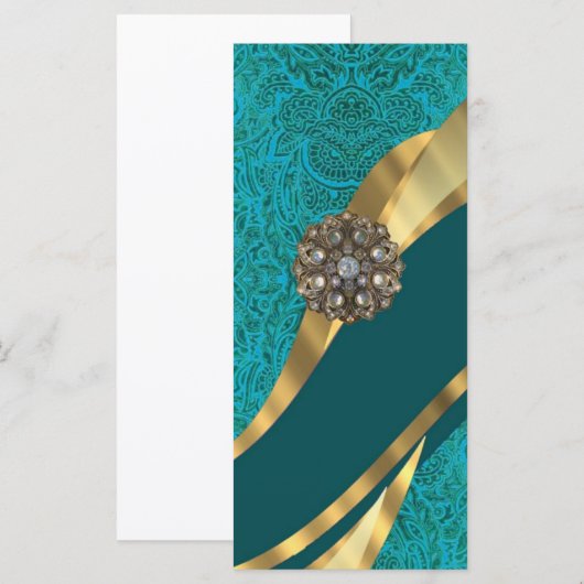 Teal green floral damask (Front/Back)