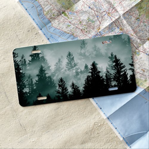 Teal Green Forest Dream 1 wall art  License Plate