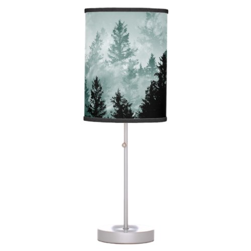 Teal Green Forest Dream 1 wall art  Table Lamp