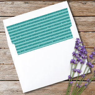 Teal Green Glitter Style Horizontal Stripes Envelope Liner