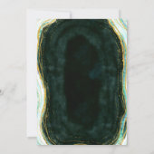 Teal Green & Gold Agate Marble Geode Stone Wedding Invitation (Back)