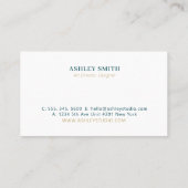 Teal Green & Gold Simple Minimal Professional  Business Card (Back)