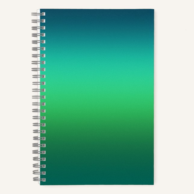 Teal Green Gradient Abstract Background Modern Notebook (Front)
