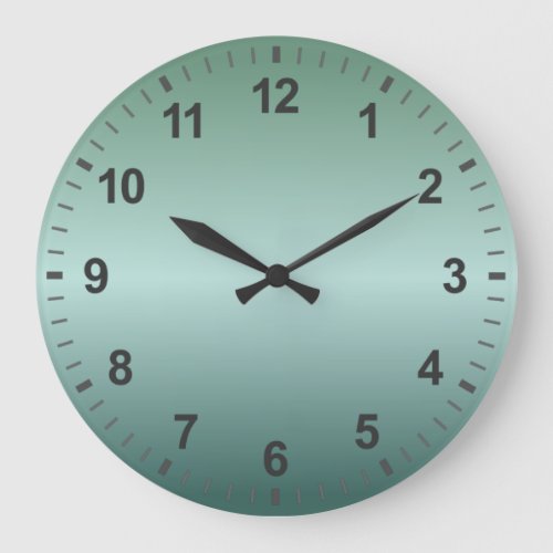 Teal Green Gradient Minimal Design Numbers Large Clock