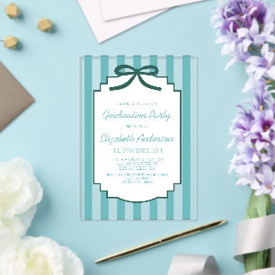 Teal Green Graduation Acrylic Invitations