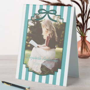 Teal Green Graduation Table Tent