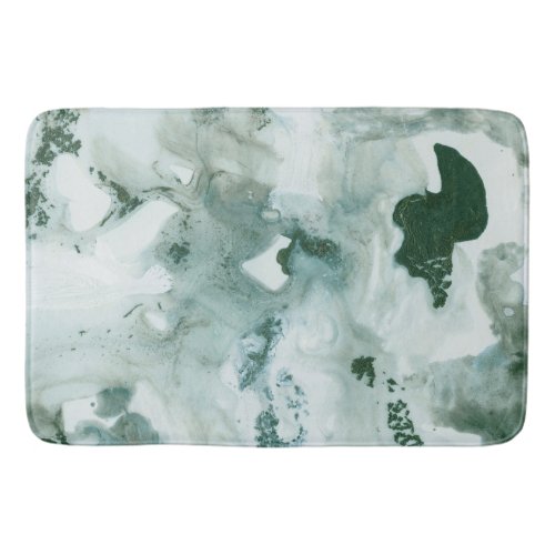 Teal Green Ink Marble Glam 1 wall decor art Bath Mat