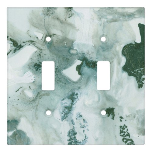 Teal Green Ink Marble Glam 1 wall decor art Light Switch Cover