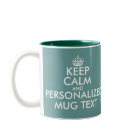Teal green KeepCalm Mugs | Personalizable template