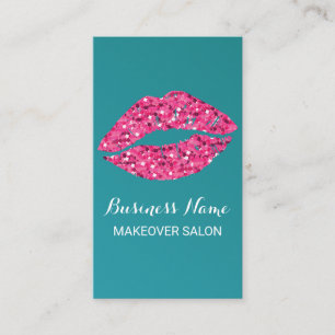 Teal Green Lips Beauty Salon Loyalty Card