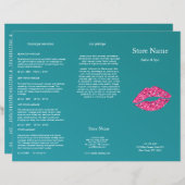 Teal Green Lips Beauty Salon Trifold Bruchure (Front/Back)