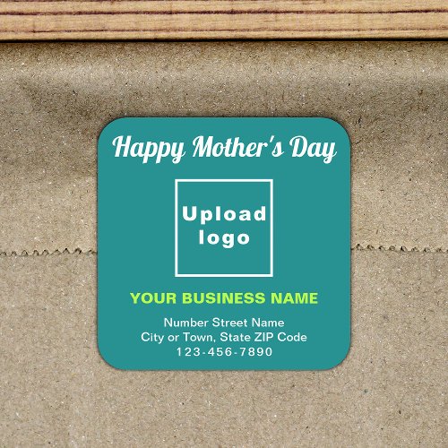 Teal Green Mothers Day Business Square Sticker