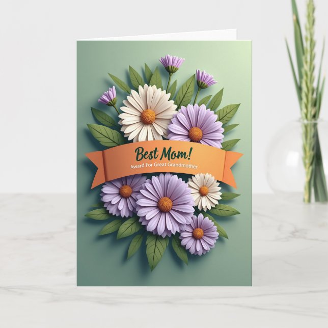 Teal Green Mothers Day Art Card (Front)