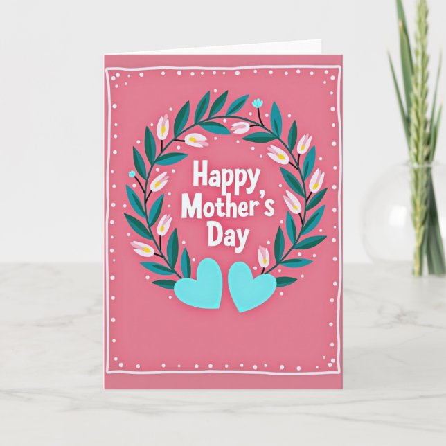 Teal Green Mothers Day Card (Front)