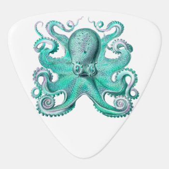 Teal Green Octopus Ocean Sea Life Nautical Guitar Pick by SterlingMoon at Zazzle