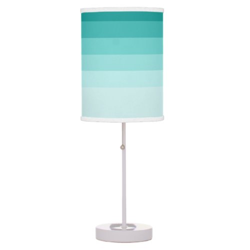 Teal Green Ombre Stripes Table Lamp