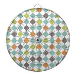 Teal Green Orange Taupe Classic Argyle Pattern Dartboard With Darts at Zazzle