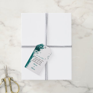 Teal Green Paint Splatter - Thank You FavorTag Gift Tags