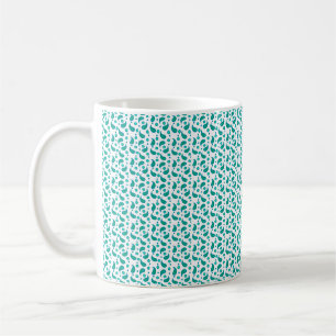 Teal Green Paisley Floral Pattern Modern Boho Coffee Mug
