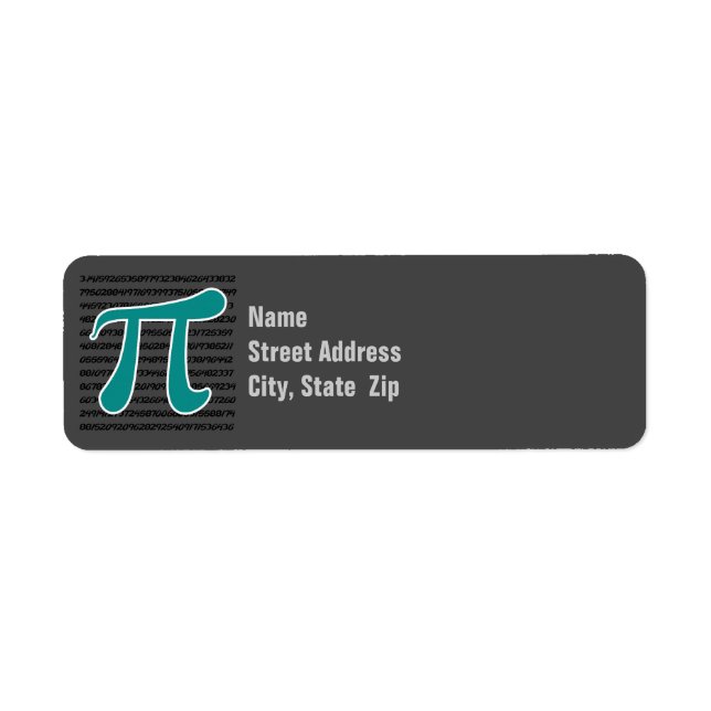 Teal Green Pi symbol Label (Front)