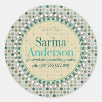 Teal Green Polka Dot Pattern Made By Labels